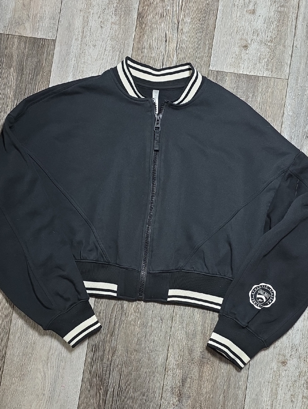 Fabletics Year Round Terry Bomber, Cropped, Zip-up Track Jacket Sz XXL